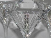 Бокалы для мартини с кристаллами Swarovski, серебро. Chinelli