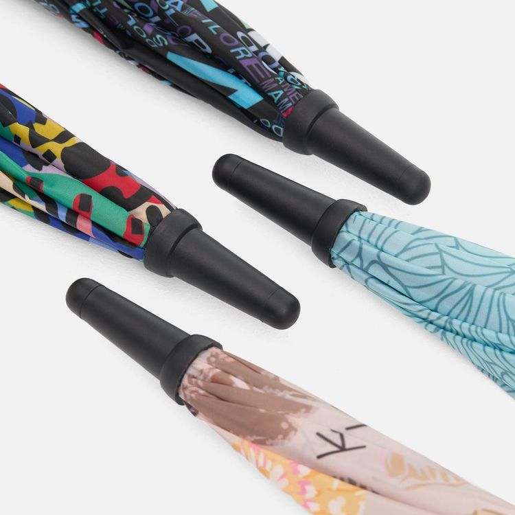 Зонт-трость Undercolor с полной запечаткой на заказ, с зелеными спицами