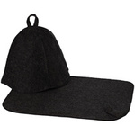 Набор для бани Heat Off с ковриком, черный